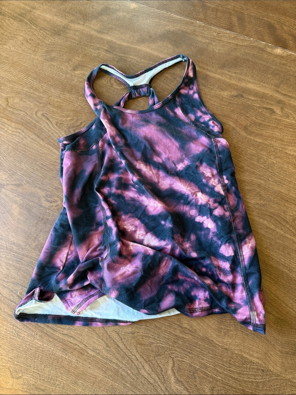 Abercrombie & Fitch Pink and Black Tie-Dye Racerback Tank